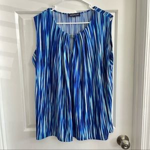 Jones New York Sleeveless Blouse Blue